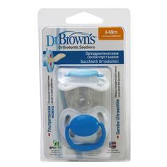Пустышки Dr Brown's силиконовые ортодонтические, 6-18 мес., 2 шт. (стандарт)