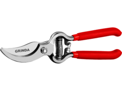 GRINDA G-3, 200 мм, высокоуглеродистая сталь, цельнокованый, покрытие ПВХ, плоскостной секатор (423103)