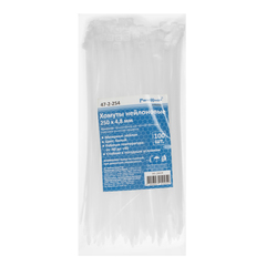 47-2-254 Хомуты нейлоновые, белые, 250х4,8мм 100шт. (РемоКолор)