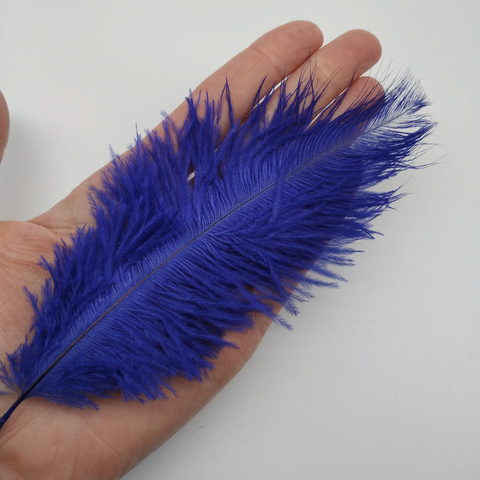 Перья страуса  декоративные  15-20 см. 50 шт, синий затемненный
