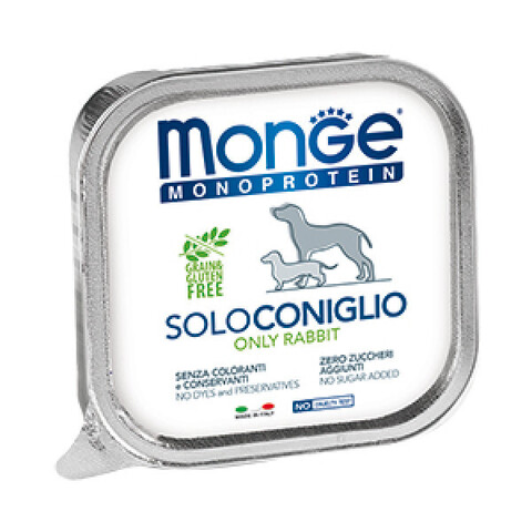 Monge Dog Monoprotein Solo консервы для собак паштет из кролика 150г