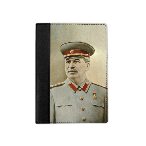 Ежедневник комбинированный с обработанными краями "Сталин портрет", черный белая вставка