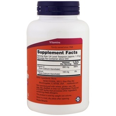 Now Foods, Чистый, буферизованный аскорбат кальция, порошок витамина С, 227 г (8 унций)