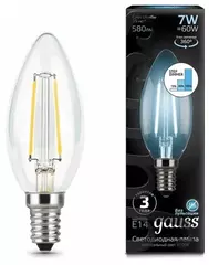 Лампа Gauss LED Filament Свеча 7W E14 580 lm 4100K 103801207