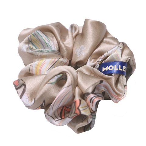 Шелковая резинка для волос Mollen Лазоревый цветок пудровая