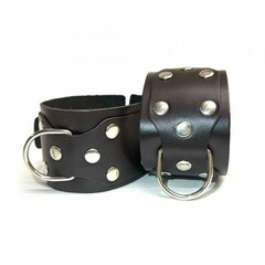 Наручники кожаные Sex Game коричневые