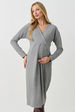 Платье для беременных и кормящих 19234 серый меланж