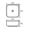 Aqueduto ESPIRAL ESP0310 Раковина накладная квадратная 370*370, белый глянцевый