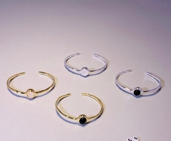 16137 - Браслет жесткий, тонкий с овальной вставкой