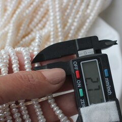 Жемчуг натуральный речной, рондель, 4,5-5 мм, 1 нить, Ж004