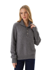 Серый джемпер из шерсти и кашемира с люрексом