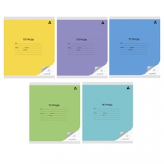 
          Тетрадь 12л., косая линия, Alingar, скрепка, блок офсет, 100% белизна, мелованный картон (стандарт), "Mix Bright"