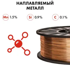 Проволока сварочная QUATTRO ELEMENTI омедненная, 0,6 мм, масса 5,0 кг (770-346)
