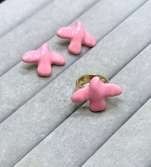 Комплект ГОЛУБИ в стиле Schiaparelli с эмалью кольцо+серьги