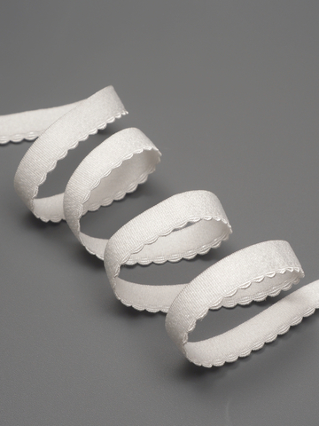 Резинка отделочная ажурная цвет теплый белый ширина 12 мм с учетом фестона