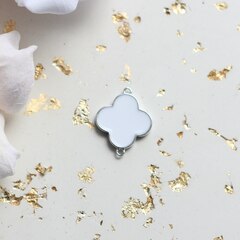 УЦЕНКА!!! Коннектор Клевер с эмалью 15 мм, родий, У087