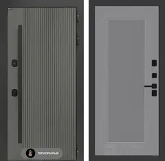 Уличная входная дверь с терморазрывом Термолаб 1 тепло Асфальт с патиной 30 Серый софт рельеф