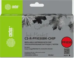 Картридж перезаправляемый струйный Cactus CS-R-PFI030BK-CHIP черный (55мл) для Canon imagePROGRAF TA-20/30/TM-240/340 — фото 3