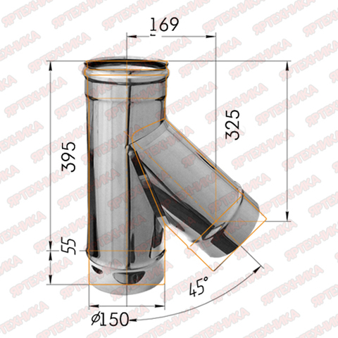 Тройник-К 135° d150мм (439/0,8мм) Ferrum