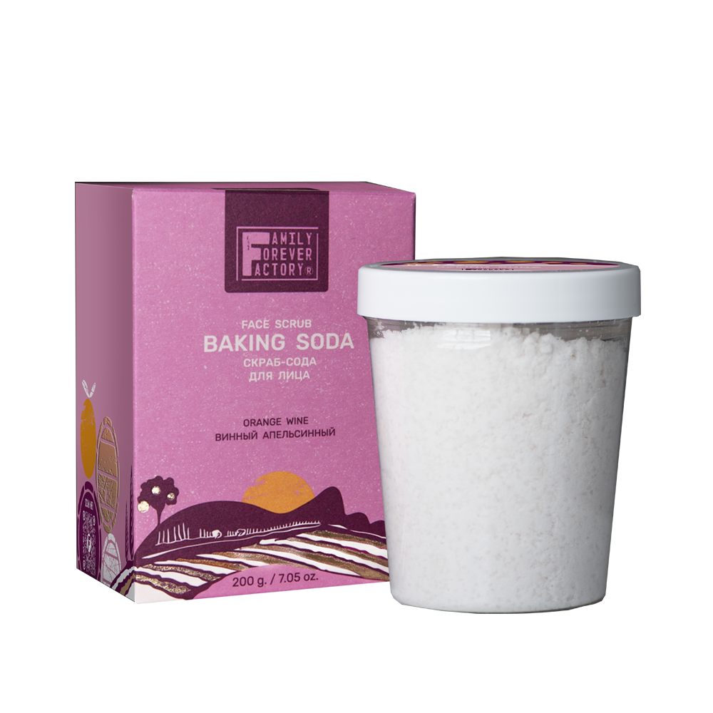 Family Forever Organic Boom Скраб-сода для лица "Винный апельсинный" 200г