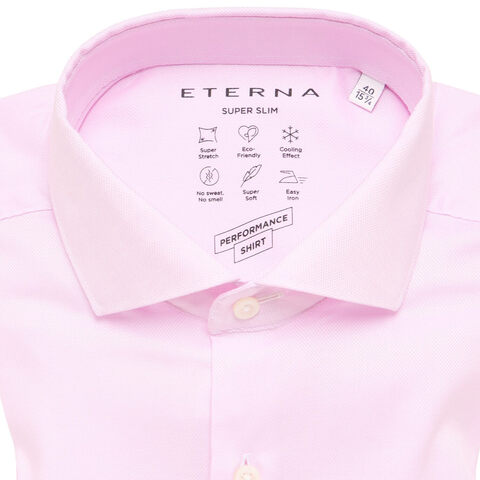 Сорочка мужская Eterna Super Slim 4084-Z182-50 розовая, серия Performance