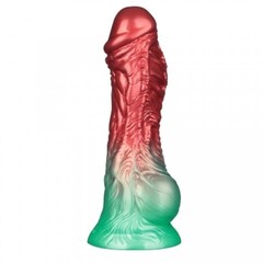 Фаллоимитатор надувной с двойной плотностью AerosX Lovetoy (15,3*5 см) красно-зеленый