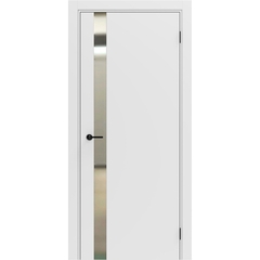 Межкомнатная дверь экошпон ДП 46 white silk зеркало графит