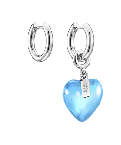 Серьги Sweetheart Mini Silver-Lake Blue