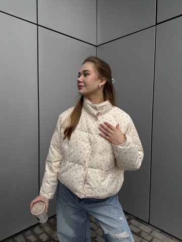 Пуховик Floral розовый