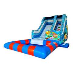 Надувной водный батут-горка с бассейном «Зверопой», размер 9*4*4,5 м