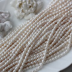 Жемчуг натуральный речной, рис, 4,8-6,8 мм, 1 нить, Ж022