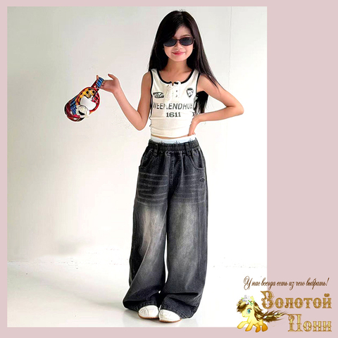 Джинсы девочке (7-12) 251205-GNK354.1