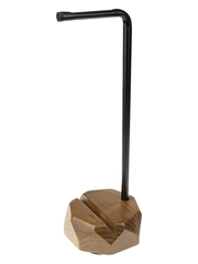 Подставка для наушников с деревянным основанием и вырезом под мобильный телефон