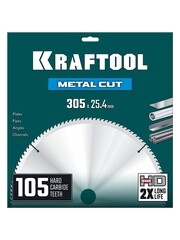KRAFTOOL Metal Cut 305 х 25.4 мм, 105Т, диск пильный по металлу и стали (36954-305-25.4-105)