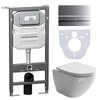 Ceramica Nova CN4002_1002M_1000 Комплект: Подвесной унитаз + Шумоизоляционная панель для инсталляции + Система инсталляции для унитазов с кнопкой смыва