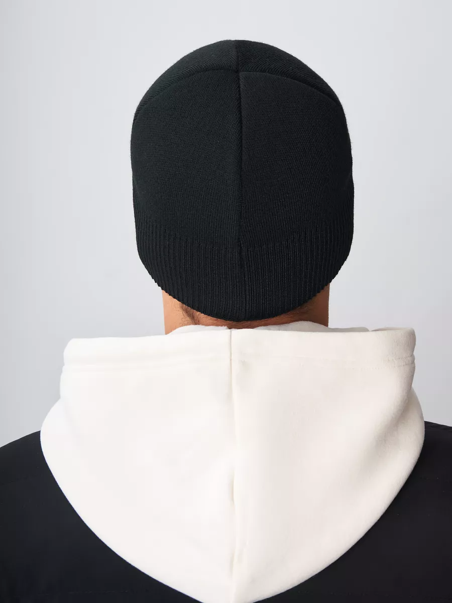 Шапка зимняя на флисе вязаная бини