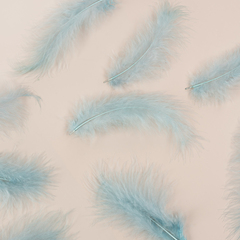 Перья Ретро Голубой, 12*15 см, 30 шт.