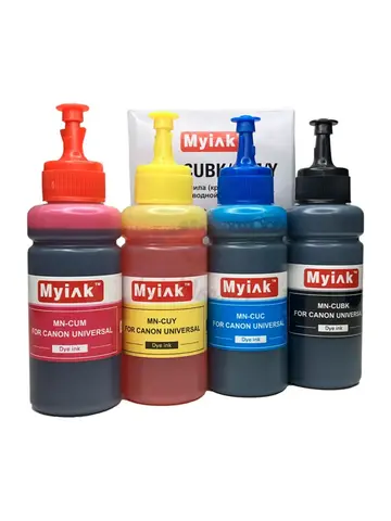 Чернила универсальные MyInk для Canon, водные (Dye), комплект 4 цвета по 100 мл