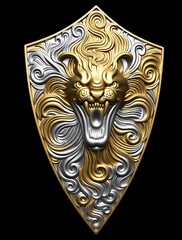 Силиконовый молд № 446 Щит Лев -2