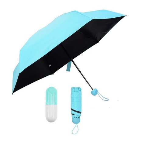 Мини-зонт капсула (голубой)