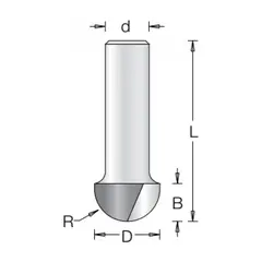 Фреза галтельная R4,8 D9,5 B6 хвостовик 8 WPW RB10005