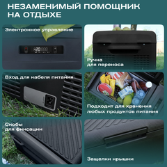 Компрессорный автохолодильник Meyvel AF-M20 (Чёрный, 20 л.) (12/24/110V)