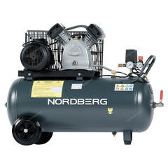 NORDBERG (NCP100/500) Компрессор поршневой с ременной передачей 380В, ресивер 100л, 500л/мин