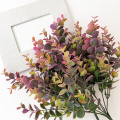 №3 Эвкалипт искусственный, шаровидный, сиреневый, 35 см., набор 2 букета.