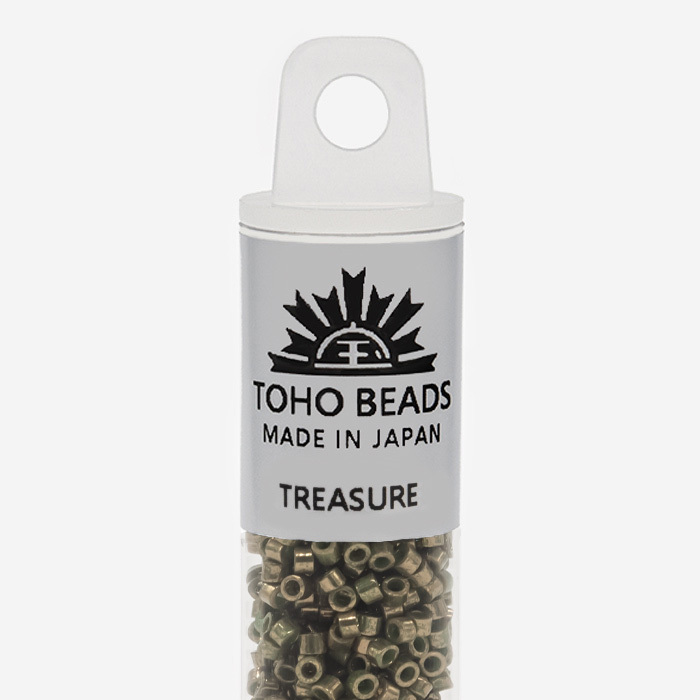 Японский бисер TOHO Treasure (№1702), с внутренним покрытием золотом 24K, мраморный