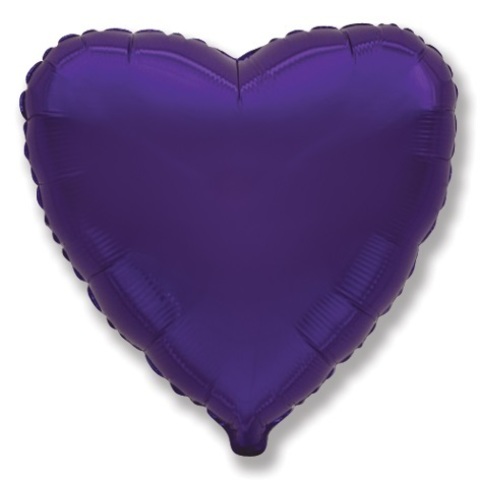 Воздушный шар сердце большое, Фиолетовый, 81 см
