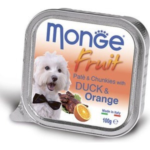 Monge Dog Fruit консервы для собак (утка с апельсином) 100г