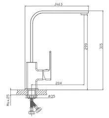 Смеситель для кухни HAIBA HB70615 хром