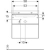 Шкафчик для раковины Geberit Xeno², с двумя выдвижными ящиками: B=58см, H=53см, T=46.2см, Серый / Меламин, древесная структура