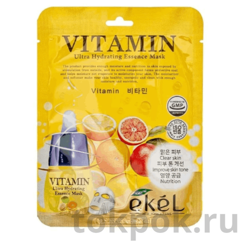 Тканевая маска для лица EKEL Vitamin Ultra Hydrating Essence Mask, 25 мл